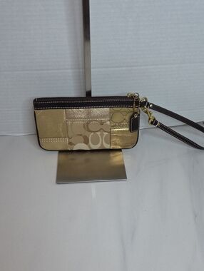 Coach Gold Patchwork Wristlet - Gold